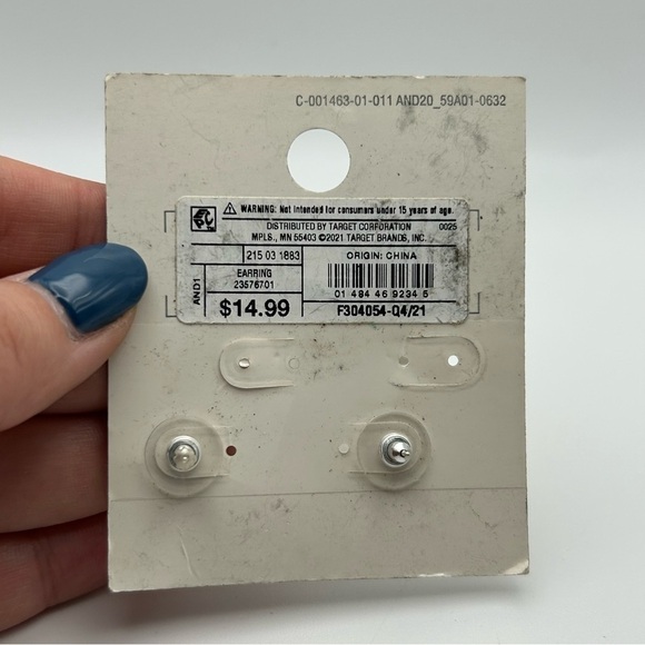 A New Day Classic Sterling Silver 925 Cubic Zirconia Stud Earrings Nickel Free - Picture 3 of 4